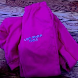 Hot Pink Love never fails sweatsuit!